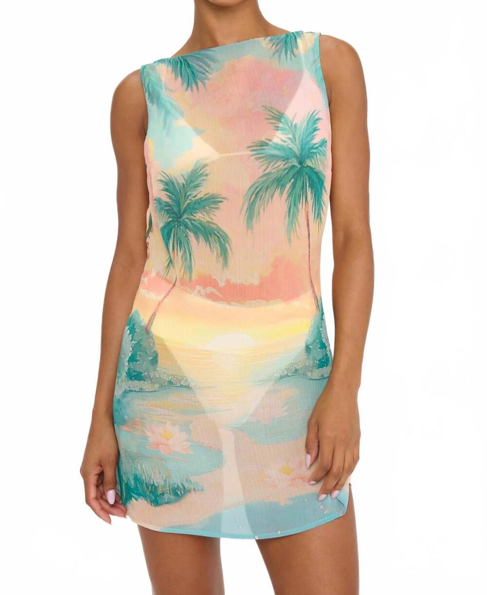 NEW SHOW ME YOUR MUMU kiki mini cover-up dress in blue multi